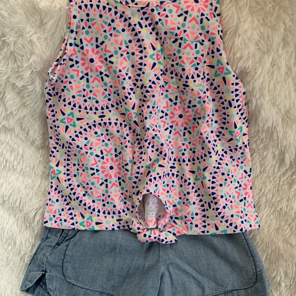 Multiple colored tank top with shorts